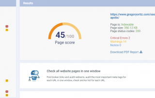Minneapolis SEO Expert On Page SEO Score for Gregory Ortiz